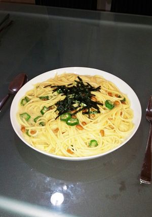 超簡単！包丁いらず！混ぜるだけ納豆パスタ-レシピのメイン写真