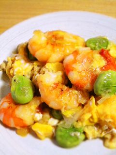 海老とそら豆と卵の炒め物-レシピのメイン写真