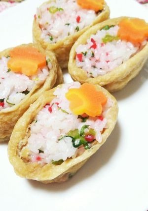 春にピッタリ！菜の花のおいなりさん-レシピのメイン写真