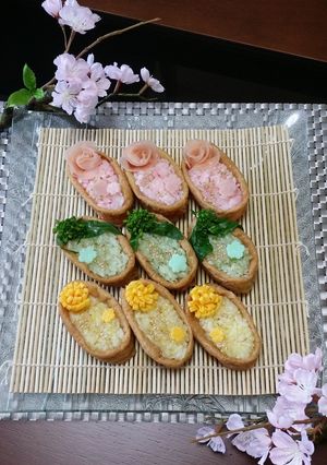 春のカラフルいなり寿司♪-レシピのメイン写真