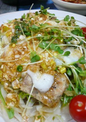 揚げ豚のスタミナ香味ソース♪-レシピのメイン写真