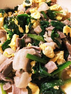 豚肉とほうれん草と卵の中華風炒め♩-レシピのメイン写真