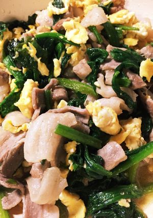 豚肉とほうれん草と卵の中華風炒め♩-レシピのメイン写真