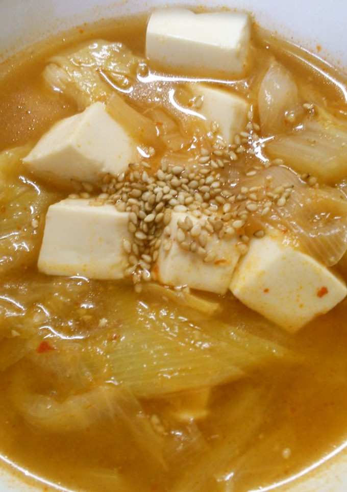 白菜　豆腐と　長葱の　ピリ辛！　中華煮-レシピのメイン写真