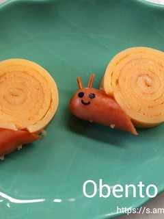 梅雨 キャラおかず*カタツムリの玉子焼き-レシピのメイン写真