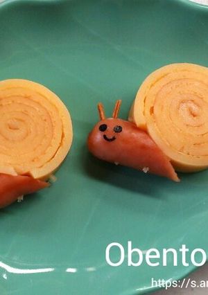 梅雨 キャラおかず＊カタツムリの玉子焼き-レシピのメイン写真