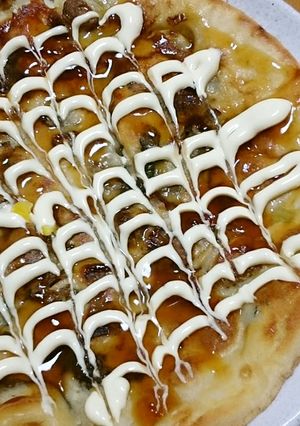 野沢菜おやき風☆シーフードお好み焼き-レシピのメイン写真
