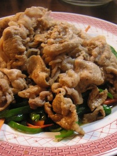 ピーマン人参の細切り炒め♪豚生姜焼きのせ-レシピのメイン写真