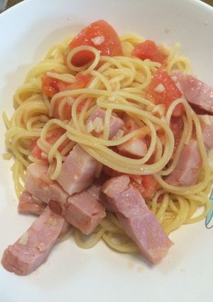 水つけパスタ トマトとベーコンスパ-レシピのメイン写真