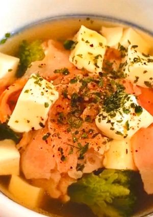 包丁いらず！レンチンのみで簡単野菜スープ-レシピのメイン写真