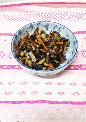 フライパンで大豆とひじきの煮物-レシピのメイン写真