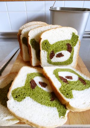 HBで♪金太郎飴〜くまちゃん食パン-レシピのメイン写真