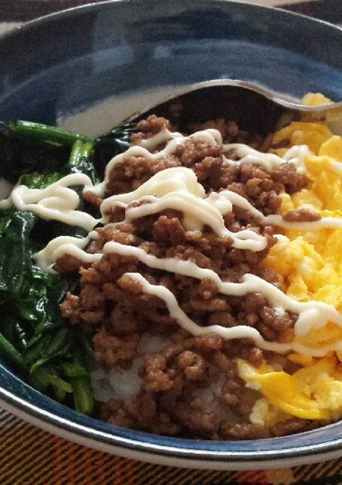 フライパン・包丁不使用♪簡単3色マヨ丼✿-レシピのメイン写真