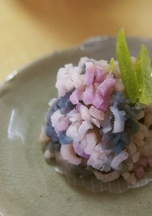 長芋の練り切りで、「菖蒲園」-レシピのメイン写真