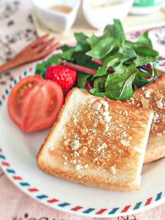 ココナッツオイル*蜂蜜きな粉トースト-レシピのメイン写真