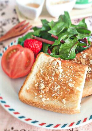 ココナッツオイル*蜂蜜きな粉トースト-レシピのメイン写真