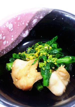 5分レシピ！菜の花とお麸のゴマ和え-レシピのメイン写真