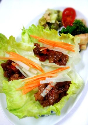 簡単！豚肉のコチュジャン炒めレタス巻き-レシピのメイン写真