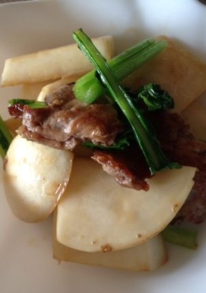 蕪と豚肉の炒めもの-レシピのメイン写真