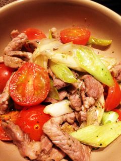長ネギと豚肉のトマト炒め-レシピのメイン写真