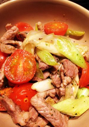 長ネギと豚肉のトマト炒め-レシピのメイン写真
