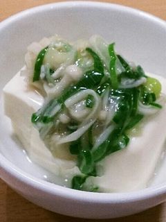♪簡単!ネギとエノキの塩麹あんかけ豆腐♪-レシピのメイン写真
