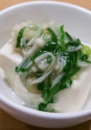 ♪簡単！ネギとエノキの塩麹あんかけ豆腐♪-レシピのメイン写真