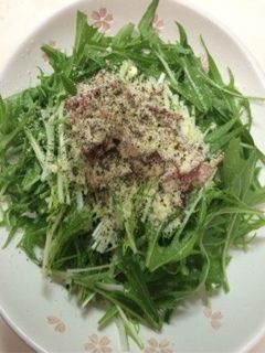 水菜とカリカリベーコンのサラダ-レシピのメイン写真
