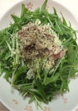 水菜とカリカリベーコンのサラダ-レシピのメイン写真