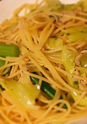 【男の料理】桜えびと春野菜のパスタ-レシピのメイン写真