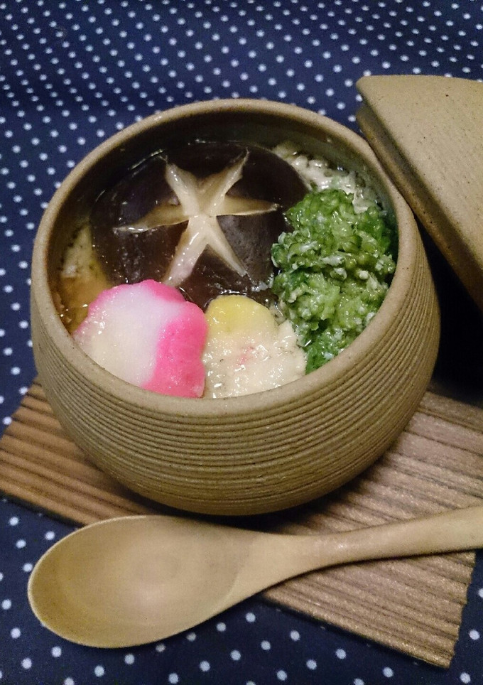 菜の花と花麩の彩り茶碗蒸し-レシピのメイン写真