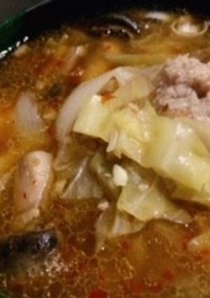 ピリ辛肉だんごスープ-レシピのメイン写真