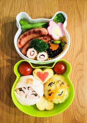 ロールパンナ メロンパンナ キャラ弁-レシピのメイン写真
