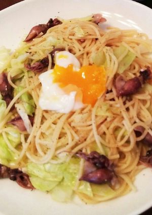 ホタルイカとキャベツのペペロンチーノ-レシピのメイン写真