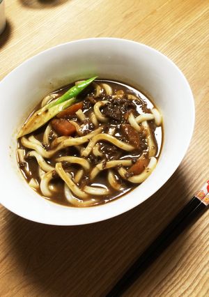 昨日のカレーライスの残りでカレーうどん☆-レシピのメイン写真