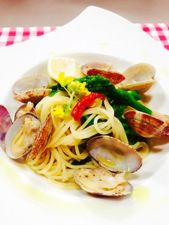 菜の花とアサリのスパゲティ〜レモン風味-レシピのメイン写真