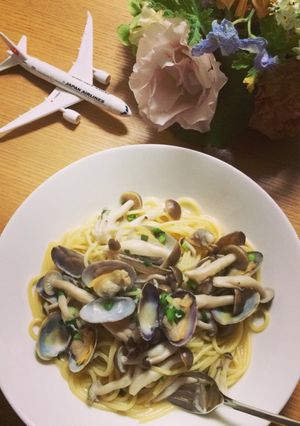 10分で！あさりとしめじのスープパスタ。-レシピのメイン写真