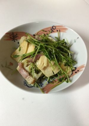 筍と豆苗のぺペロンチーニ風炒め-レシピのメイン写真