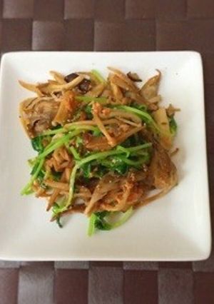 きのこと豆苗の明太バター炒め-レシピのメイン写真