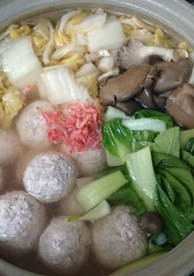 【ぐうたら】白菜漬けと肉だんごの鍋-レシピのメイン写真