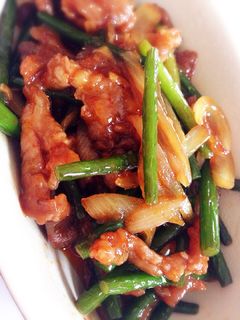 にんにくの芽と豚肉の甘辛炒め-レシピのメイン写真