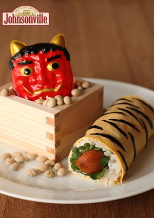 節分に！ジョンソンヴィルのトラ柄★恵方巻-レシピのメイン写真