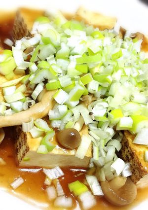 めんつゆで簡単★焼き豆腐のきのこあんかけ-レシピのメイン写真