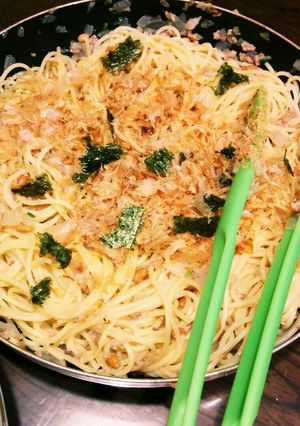 余った餃子の具でつくる納豆パスタ-レシピのメイン写真