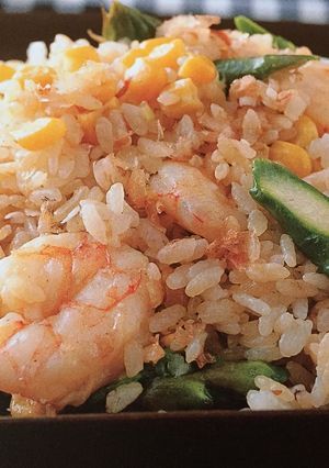 レンチン♡えびとアスパラ炒飯-レシピのメイン写真