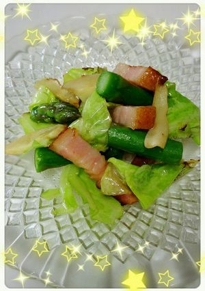 キャベツ&アスパラの黒トリュフのソテー-レシピのメイン写真