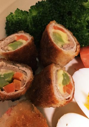 チーズと野菜の巻き巻きカツ-レシピのメイン写真