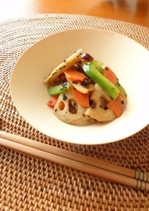 簡単もう１品！【副菜】蓮根と人参の金平-レシピのメイン写真