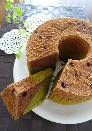 2層♪抹茶とチョコのシフォンケーキ-レシピのメイン写真