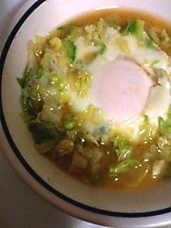 レンジで簡単!キャベツの甘味噌卵とじ煮-レシピのメイン写真
